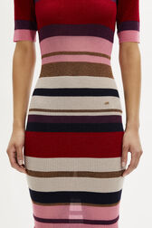 Wool and Lurex Striped Dress Multico striped details view 2