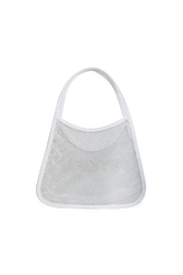 RYKIEL rhinestone mesh bag White back view
