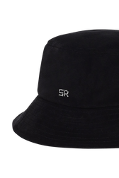Women Velvet Bucket Hat Black back view