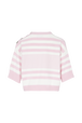 Short-sleeved crew-neck marinière sweater Pink white back view