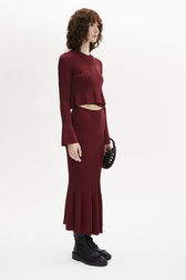 Bell Sleeve Crew-Neck Top Claret details view 1