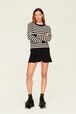 Pullover Big Poor Boy rayé femme Raye noir/blanc vue portée de face