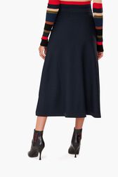 Milano Knit Mid-Length Skirt Black back worn view