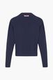 Pull en laine parme Raye noir/bleu vue de dos