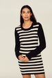 Robe midi rayée Jane Birkin femme Raye noir/blanc vue de détail 1