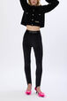 High-waisted velvet stirrup pants Black details view 1