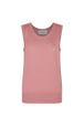 Sleeveless tank top in merino and silk Pink front view