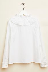 Girl Ruffled Blouse White back view