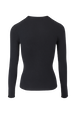 Women Ribbed Wool Sweater Black back view