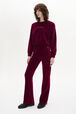 Long-Sleeved Velvet Sweater Rasberry details view 1