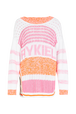 Long-sleeved round-neck patchwork jumper Multico front view