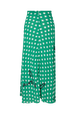 Star-print viscose midi skirt Stars green back view
