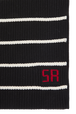 Two-Colour Wool Knit Long Scarf Black/white back view