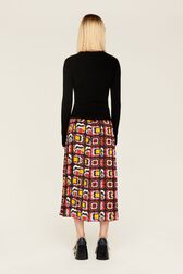 Women May 68 Print Long Skirt Multico crea back worn view