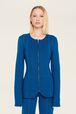 Women Milano Knitted Jacket Prussian blue details view 5