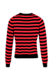 Sweater Big Poor Boy rayé femme Raye noir/rouge vue de dos