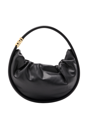 Sac domino medium en cuir Noir vue de face