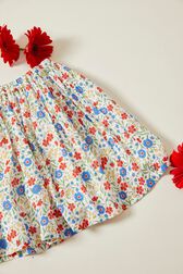 Jupe courte fille motif fleur Multico vue de détail 1