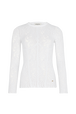 Round-neck knitted top White front view