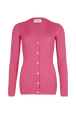 Ribbed cardigan Pink front view