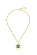 Golden Medals Lucky Clover necklace Gold front view