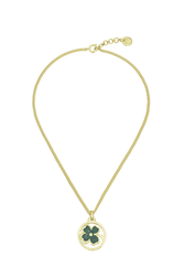 Golden Medals Lucky Clover necklace Gold front view