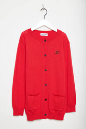 Girl Knit Cardigan Red front view