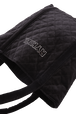 Quilted velvet tote bag Black details view 2