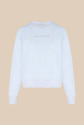 Women Velvet Sweatshirt Baby blue front view