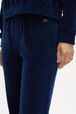 Flared velvet trousers Blue duck details view 2