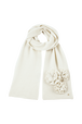 Écharpe laine fleur en relief femme Ecru vue de dos