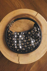 Domino mini leather with studs bag Black details view 4