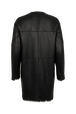 Straight-Cut Reversible Coat In Leather And Shearling Black back view
