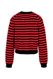 Women Big Poor Boy Striped Cardigan Black/red back view