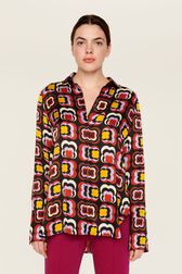 Chemise longue motif Mai 68 femme Multico crea vue portée de face