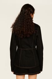 Women Denim Jacket Black back worn view