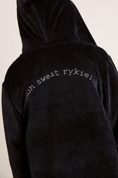 Velvet Girl Zipped Hoodie Black front worn view
