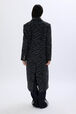 Long coat in wool blend Tiger grey back worn view