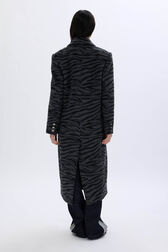 Long coat in wool blend Tiger grey back worn view