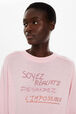 Women Rhinestone Print Sweater Baby pink details view 2