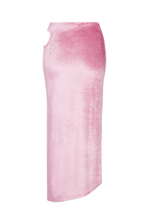 Jupe longue cut out en velours Doll pink vue de dos