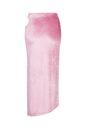 Jupe longue cut out en velours Doll pink vue de dos