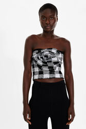 Women Sequined Bustier Black details view 1
