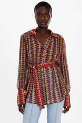 Women Polka Dot Print Shirt Multico crea details view 1