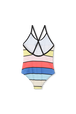 Maillot de bain une pièce rayé multicolore Multico vue de dos