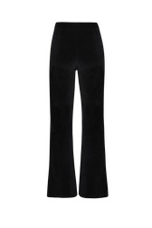 Women Velvet Flare Pants Black back view
