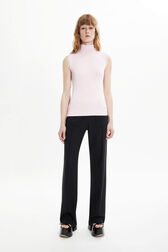 Débardeur emmanchure colorée viscose femme Baby rose vue portée de face