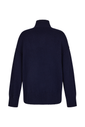 Pull oversize col montant Navy vue de dos