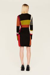 Robe courte laine alpaga colorblock femme Multico crea vue portée de dos