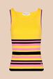 Women Multicolor Striped Tank Top Orange front view